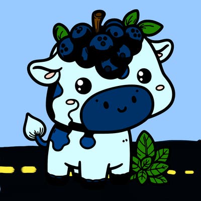 cute blueberry cow