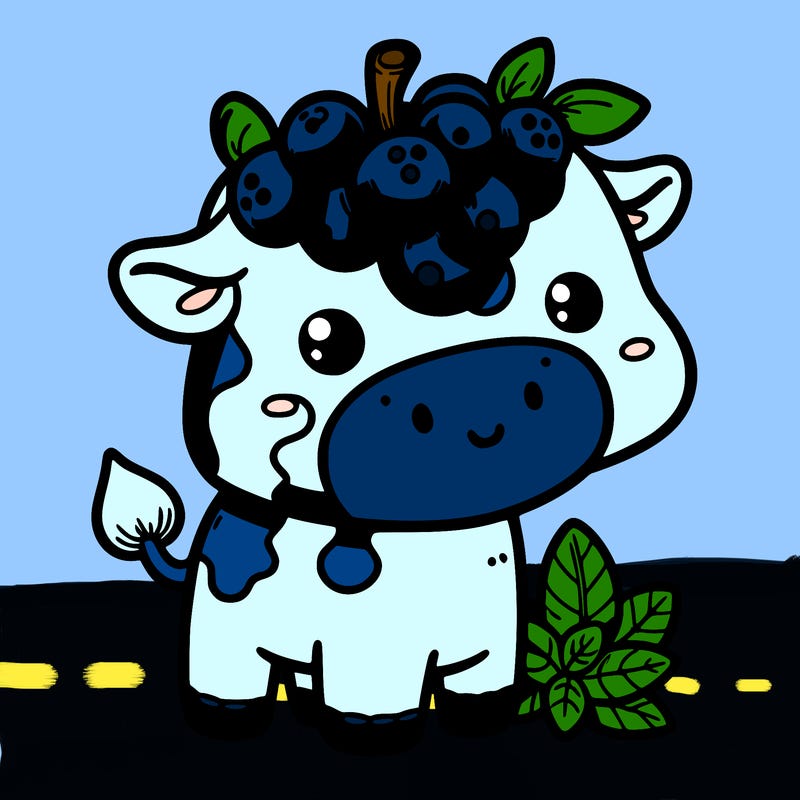 cute blueberry cow