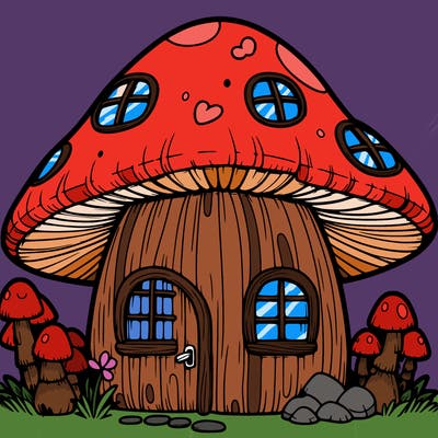realistic mushroom house 🍄