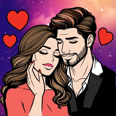 man and woman in love realistic