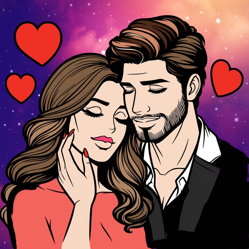 man and woman in love realistic