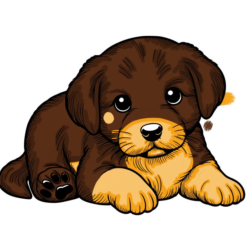 a cute realistic puppy