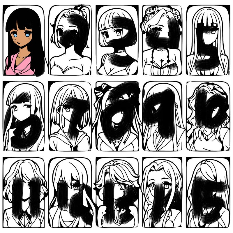 girls that look diffrent anime