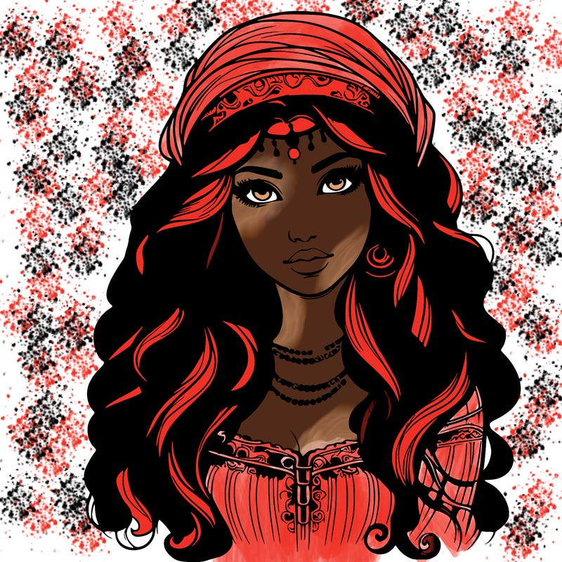 realistic beautiful mysterious gypsy girl