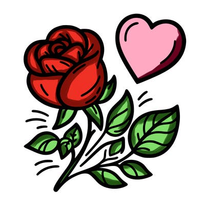 rose and heart