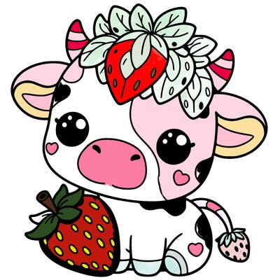 cute strawberry cow