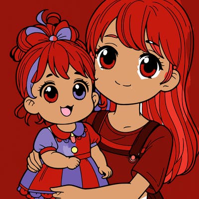 a girl with her baby sister