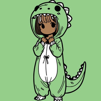 dino onesies on girl