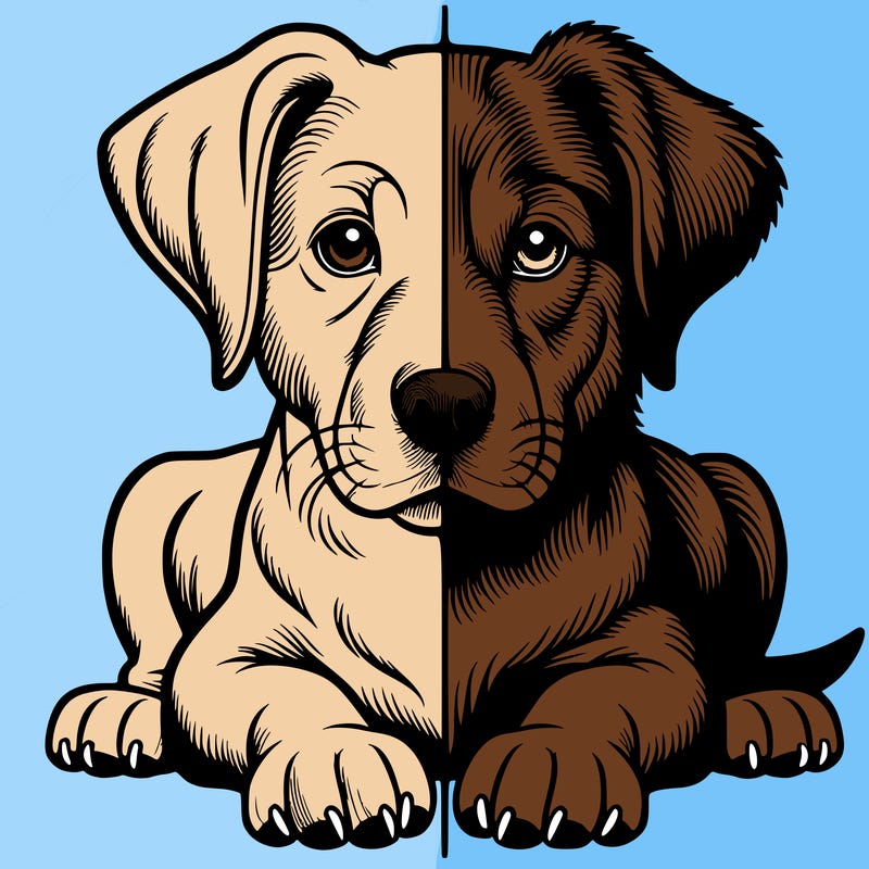 realistic dog split picture