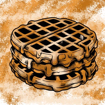 waffle in a detailed and realistic style