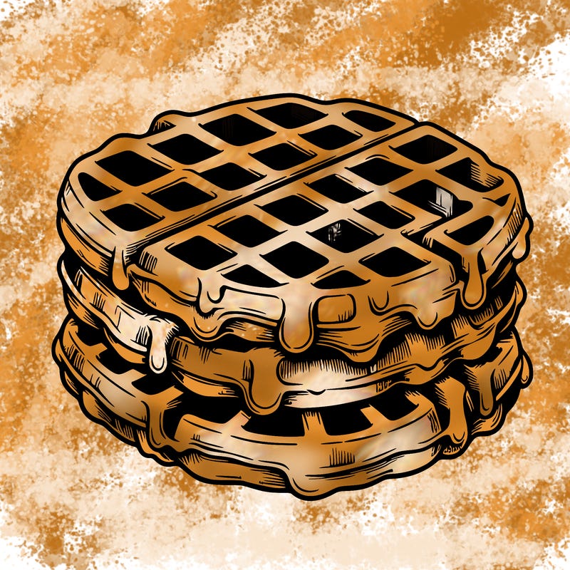 waffle in a detailed and realistic style