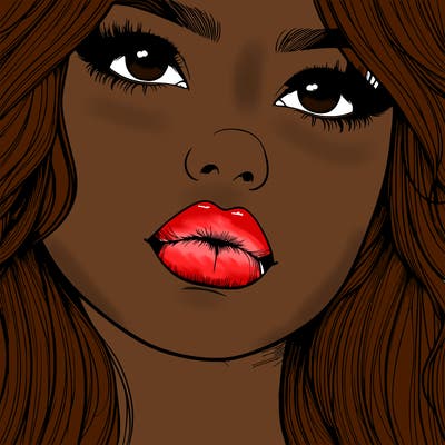 really realistic girl with lips