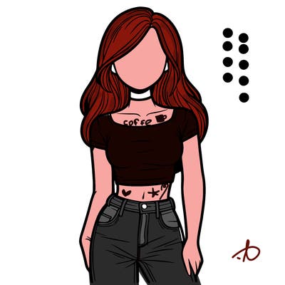 girl with a crop top and jeans