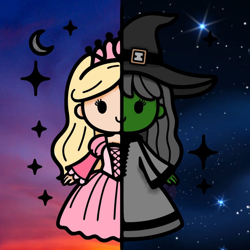 split princess and witch