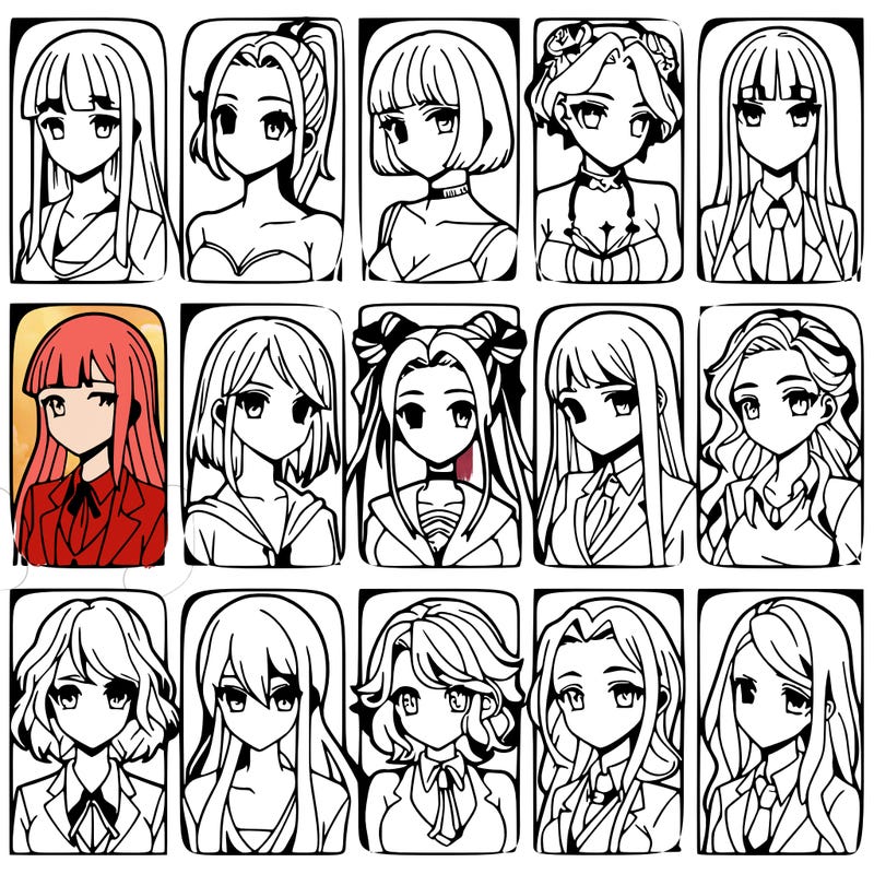 girls that look diffrent anime