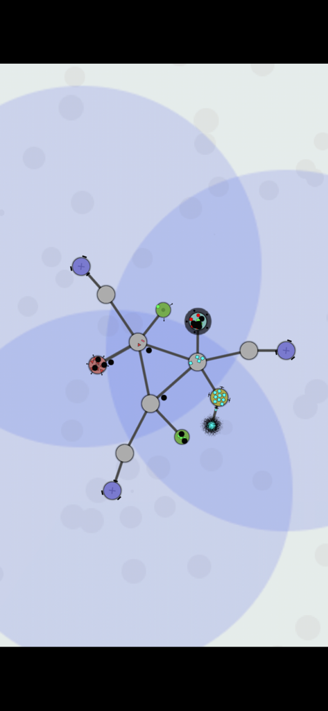 Achikaps - Abstract network of nodes and resource paths in the minimalist strategy game Achikaps