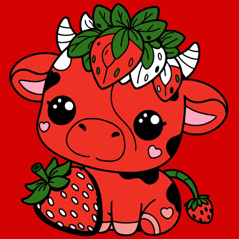 cute strawberry cow