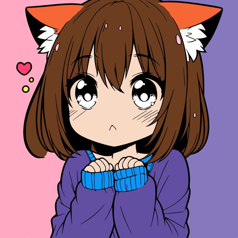 shy anime catgirl