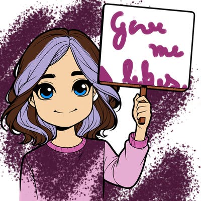 realistic girl holding up a sign