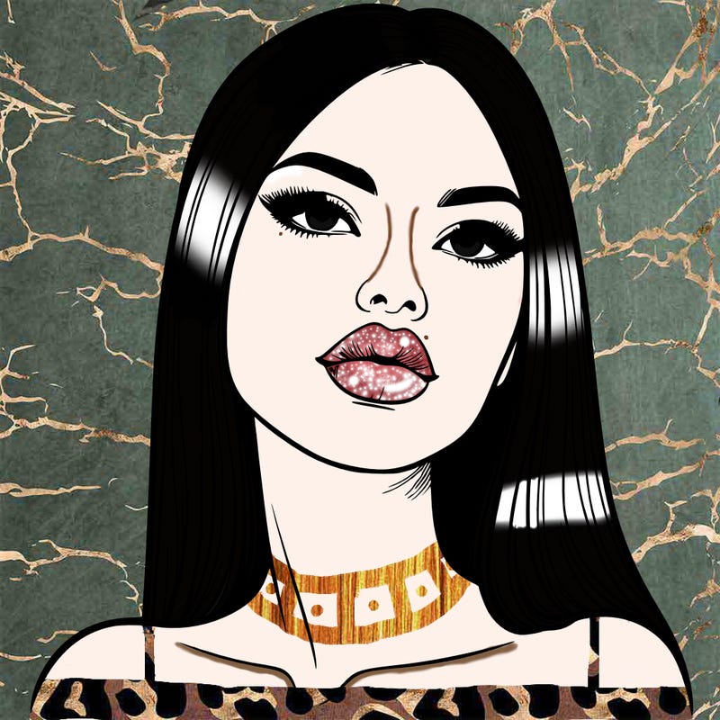 realistic woman with full lips