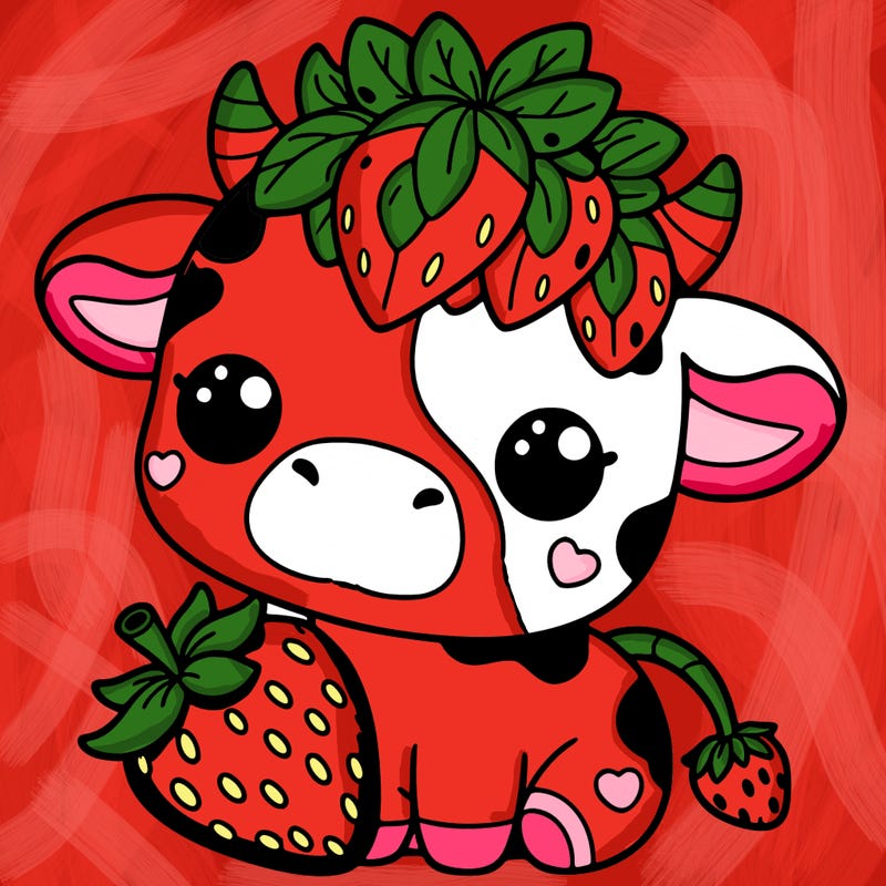 cute strawberry cow