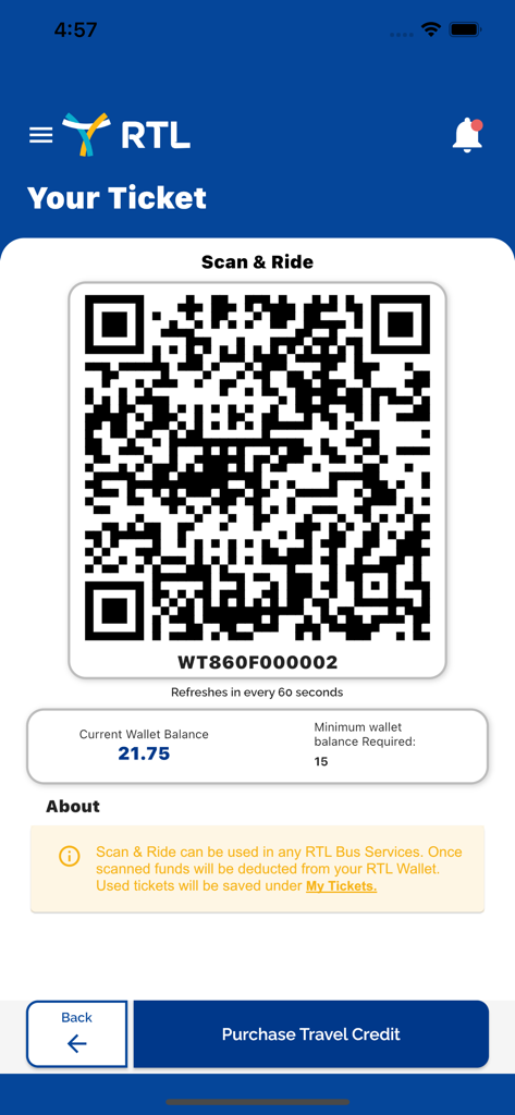 RTL Travel App - Billet numérique par code QR sur l'application RTL Travel pour les transports en commun maldiviens