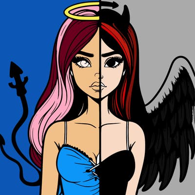 devil vs angel realistic girl