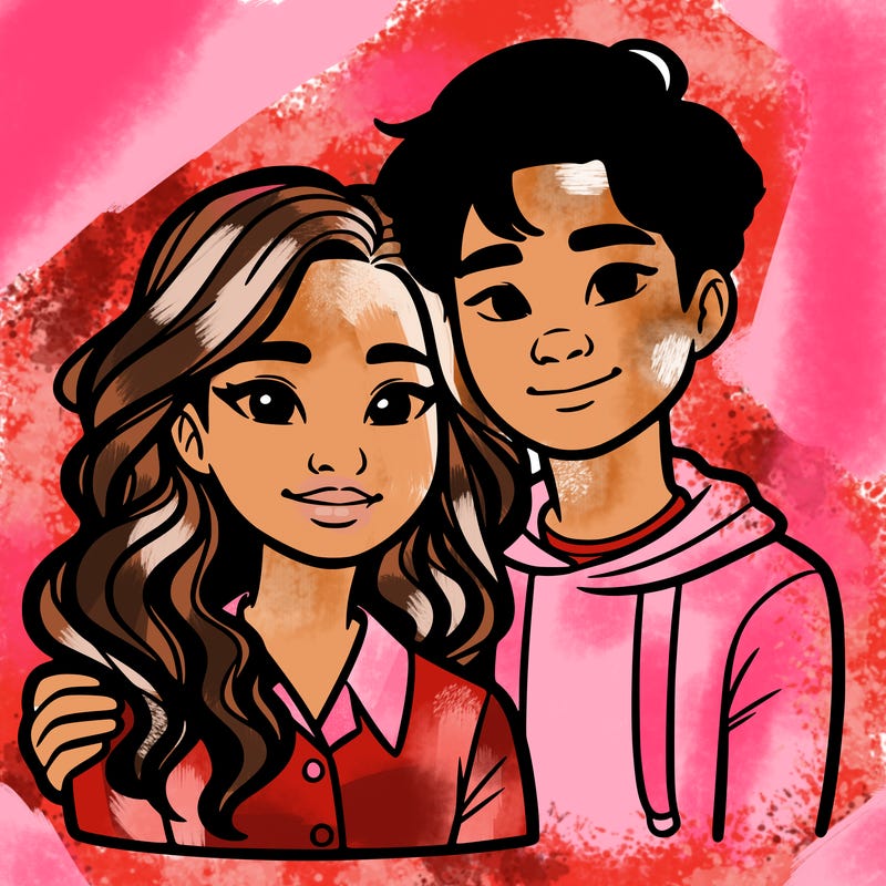 black woman and asian man couple