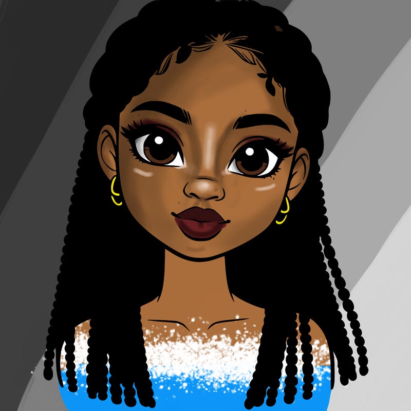a realistic black girl with braids