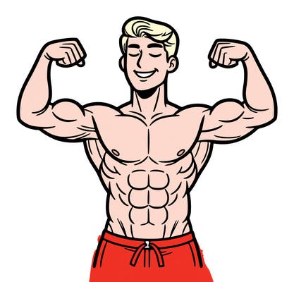 man with muscles and abs