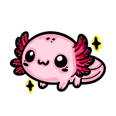 cute easy baby axolotl