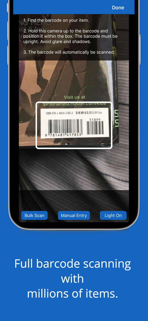 iCollect Vinyl Figures: Funko - Interfaz de la aplicación móvil iCollect Vinyl Figures mostrando la función de escáner de códigos de barras para catalogar colecciones Funko.