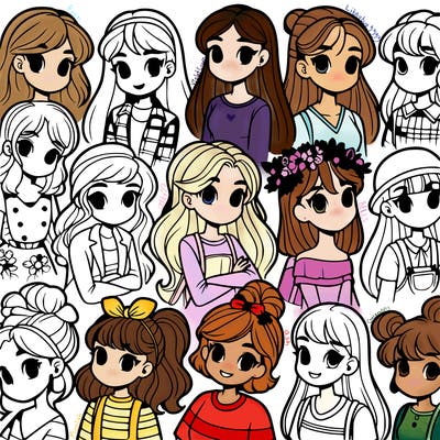 many different girls