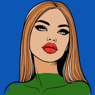 realistic woman with full lips