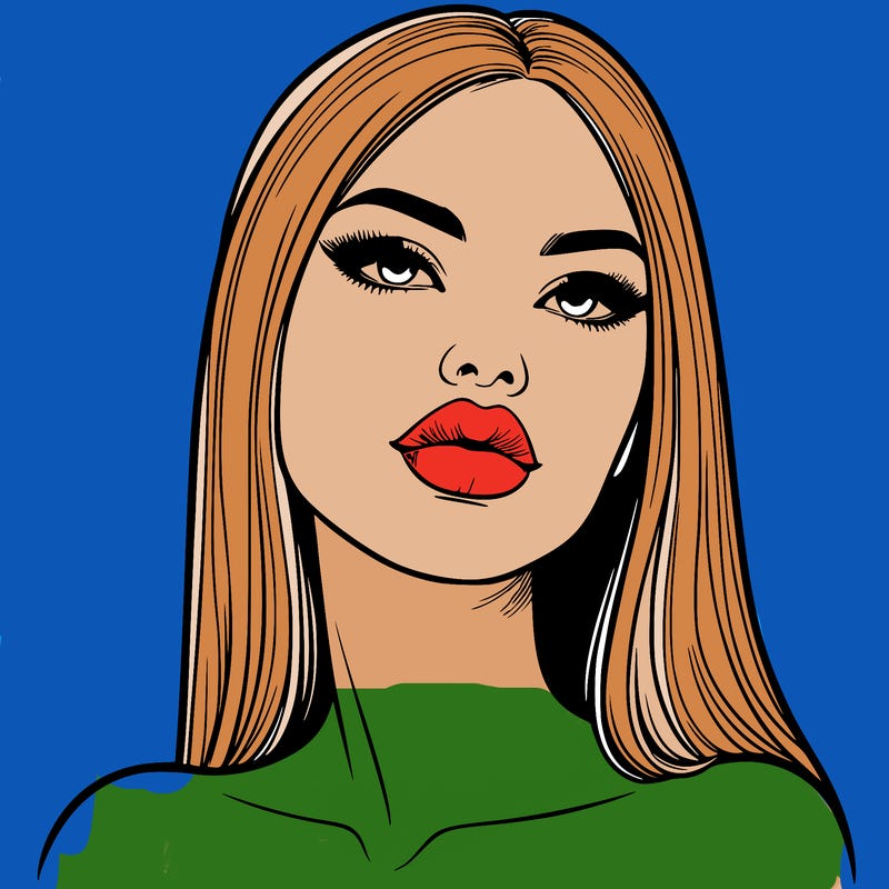 realistic woman with full lips