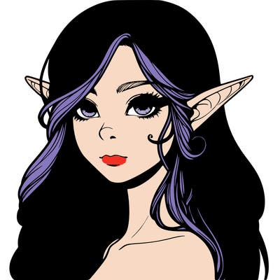 elf girl realistic dark fantasy