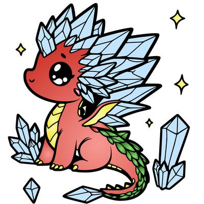 little cute crystal dragon
