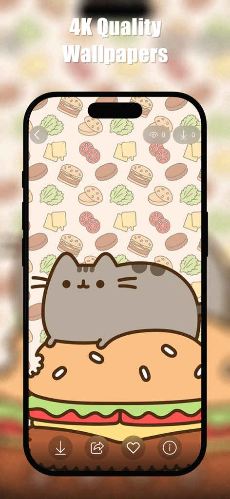 Pusheen Cat Wallpapers 4K - Cute Pusheen cat sitting on a large burger 4K wallpaper
