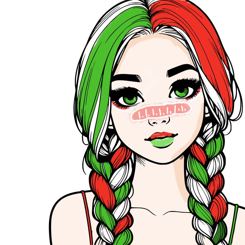 realistic girl with braids