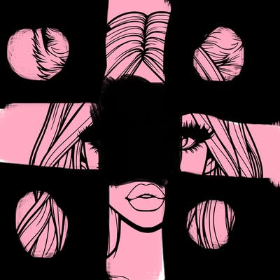 realistic girl with fox ears and realistic lips