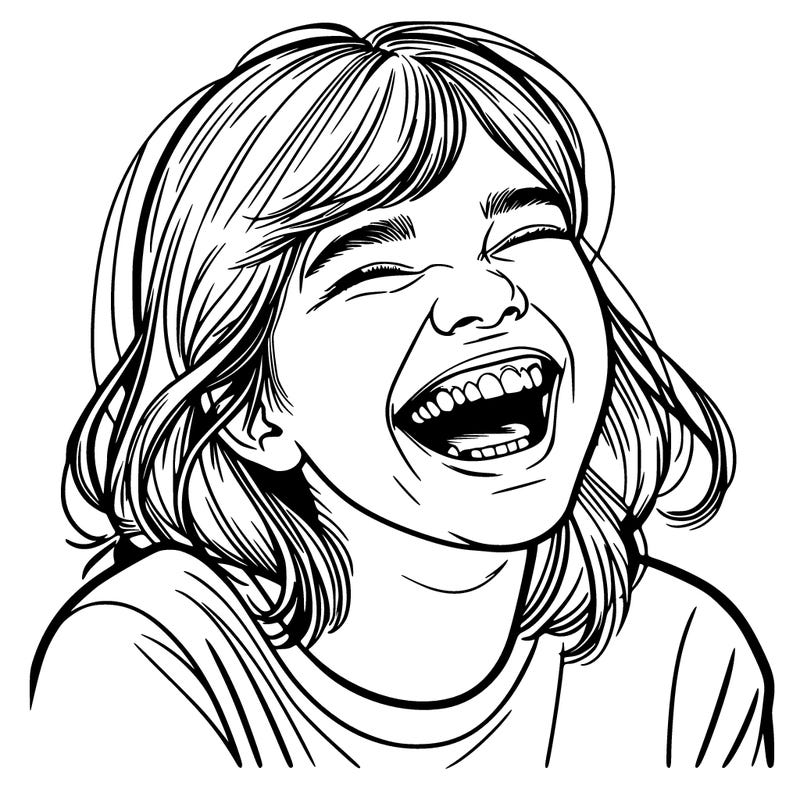 realistic girl laughing