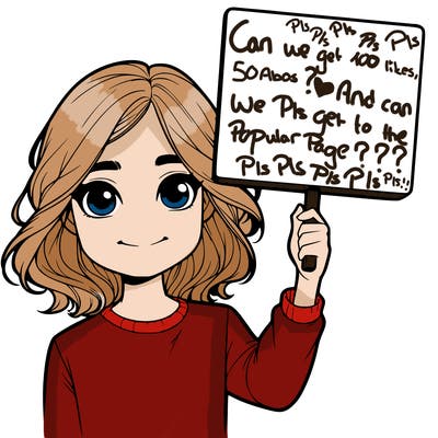 realistic girl holding up a sign