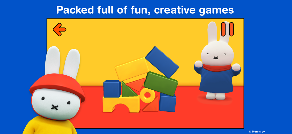 Miffy's World - Miffy and friend playing with colorful building blocks in a creative preschool game