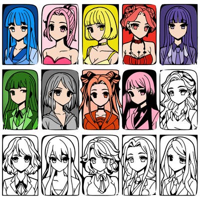 girls that look diffrent anime