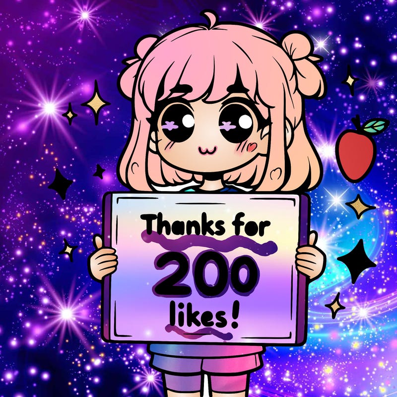 girl holding sign that says thanks for 200 likes!