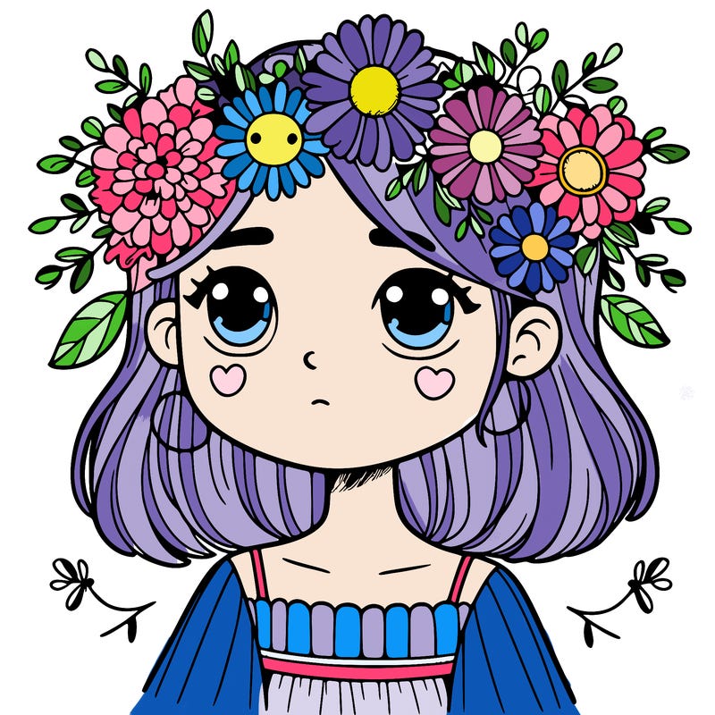 girl with flowers crown