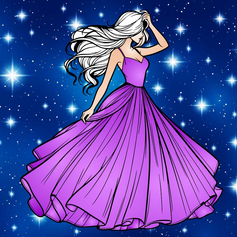 realistic woman with dress flowing in the wind