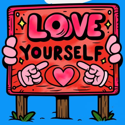 a sign where it is written: love yourself