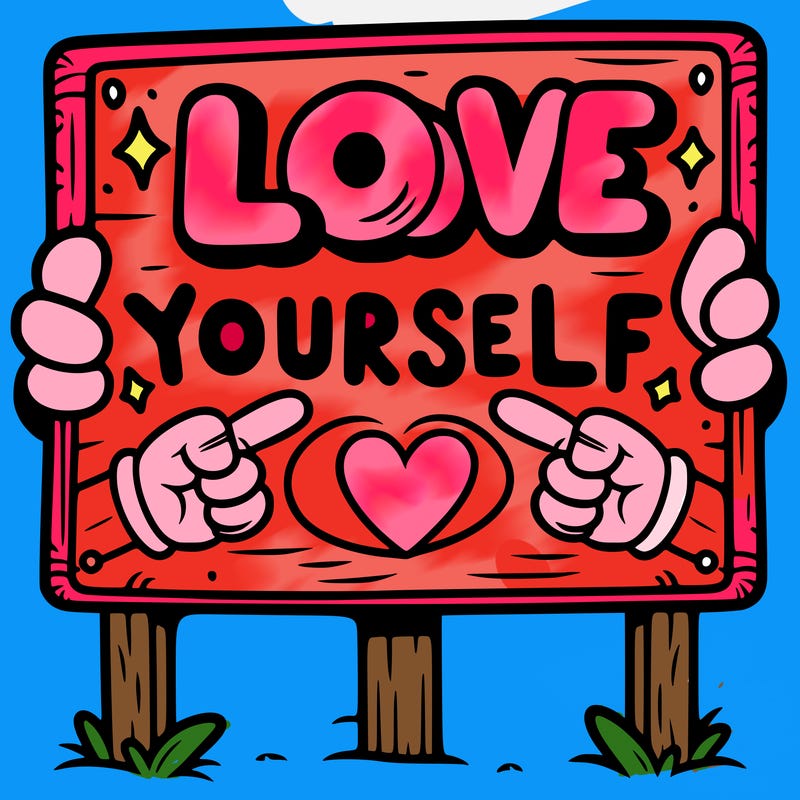 a sign where it is written: love yourself