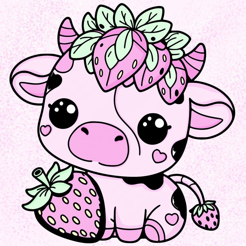 cute strawberry cow